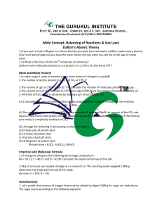 Mole Concept Balancing - The Gurukul Institute