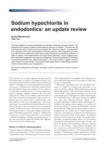 Sodium hypochlorite in endodontics: an update review