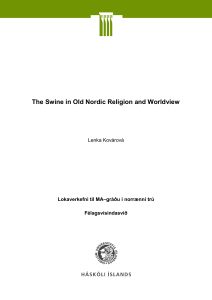 The Swine in Old Nordic Religion and Worldview