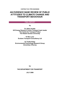 An Evidence Base Review of Public Attitudes to Climate Change