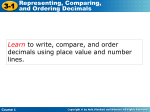 Learn to write, compare, and order decimals using place value and