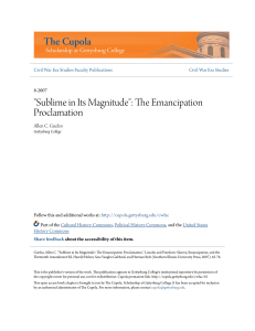 "Sublime in Its Magnitude": The Emancipation Proclamation