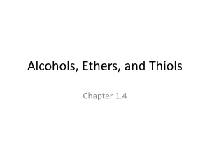 1.4 Alcohols, Ethers, and Thiols