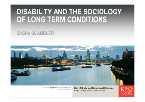 disability and the sociology of long term conditions