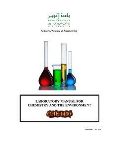 CHE 1400 Lab Manual - Al Akhawayn University