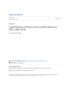 Legal Histories of America`s Second Revolutionary War