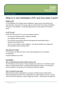 What is in vitro fertilisation (IVF) and how does it work?