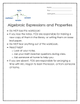 Algebraic Expressions and Properties