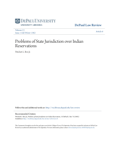 Problems of State Jurisdiction over Indian
