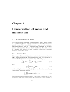 Conservation of mass and momentum