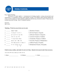 1 Dear Algebra Students, Welcome to 8th grade Algebra 1. In