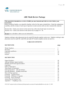 ABE Math Review Package