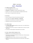 Unit 5 – Planet Earth