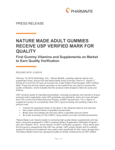 nature made adult gummies receive usp verified mark