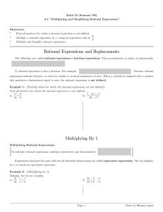 Rational Expressions and Replacements