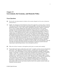 Government, the Economy, and Domestic Policy