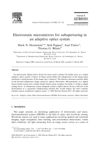 Electrostatic micromirrors for subaperturing in an