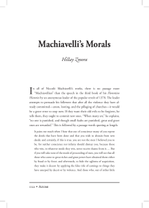 Machiavelli`s Morals