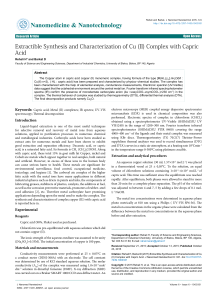 Extractible Synthesis and Characterization of Cu (II) Complex with