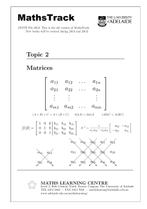 Matrices - The University of Adelaide