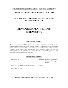 AP Chemistry - Freehold Regional High School District