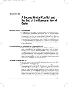 A Second Global Conﬂict and the End of the European