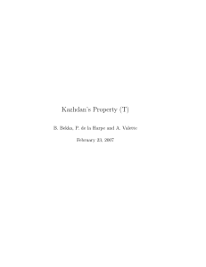 Kazhdan`s Property (T)