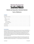 Fisheries and Aquaculture Standards Revision Terms of Reference
