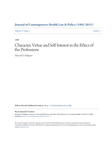 Character, Virtue and Self-Interest in the Ethics