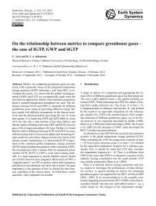 On the relationship between metrics to compare greenhouse gases