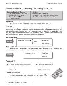 Lesson Introduction: Reading and Writing Fractions - Carson