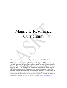 Magnetic Resonance Curriculum