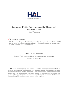 Corporate Profit, Entrepreneurship Theory and Business - Hal-SHS