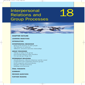 Interpersonal Relations and Group Processes