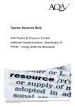 GCE Physics B: Physics in Context Teacher Resource Bank