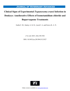 Clinical Signs of Experimental Trypanosoma