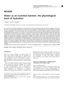 Water as an essential nutrient: the physiological basis of