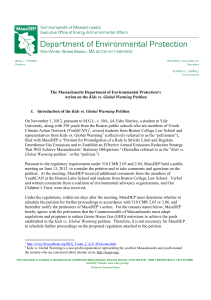 The Massachusetts Department of Environmental Protection`s Action