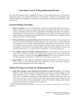 Conventions Used in Writing Mathematical Proofs