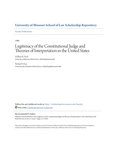 Legitimacy of the Constitutional Judge and Theories of Interpretation