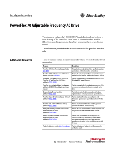 PowerFlex 70 Adjustable Frequency AC Drive Installation Instructions
