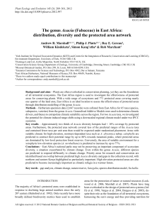 Distribution and diversity of Acacia in East Africa