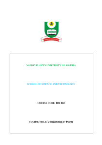 BIO 402 - National Open University of Nigeria