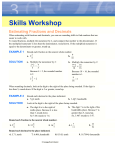 Skills Workshop Estimating Fractions and Decimals