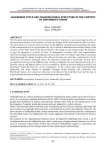 leadership style and organizational structure in the context