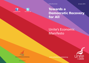 Towards a Democratic Recovery for All Unite`s Economic Manifesto