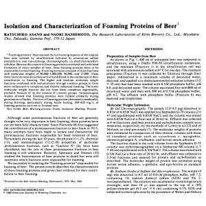 Isolation and Characterization of Foaming Proteins of