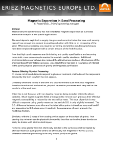 Magnetic Separation in Sand Processing