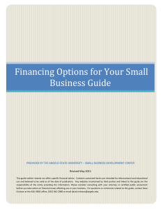 Financing Options for Your Small Business Guide
