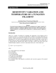 resistivity variation and temperature of a tungsten filament